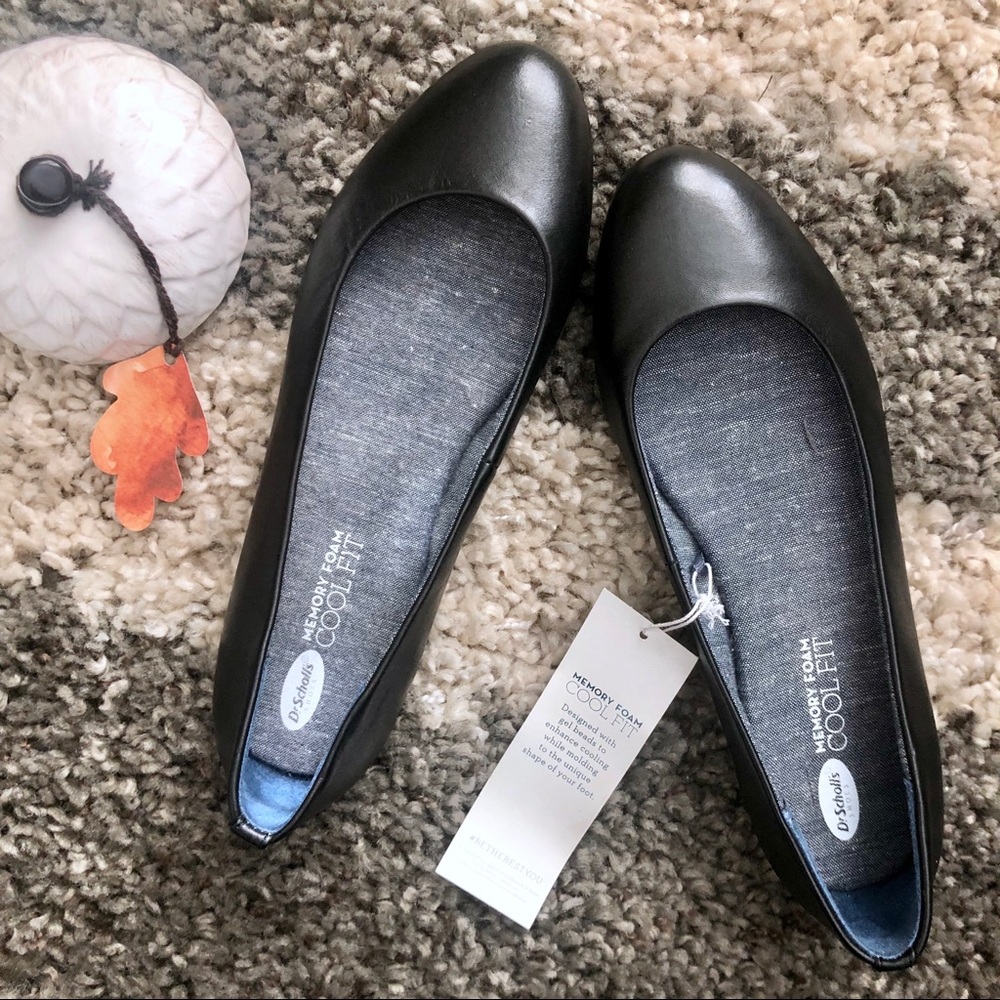 NWT Dr. Scholl’s Memory Foam Cool Fit Black Flats